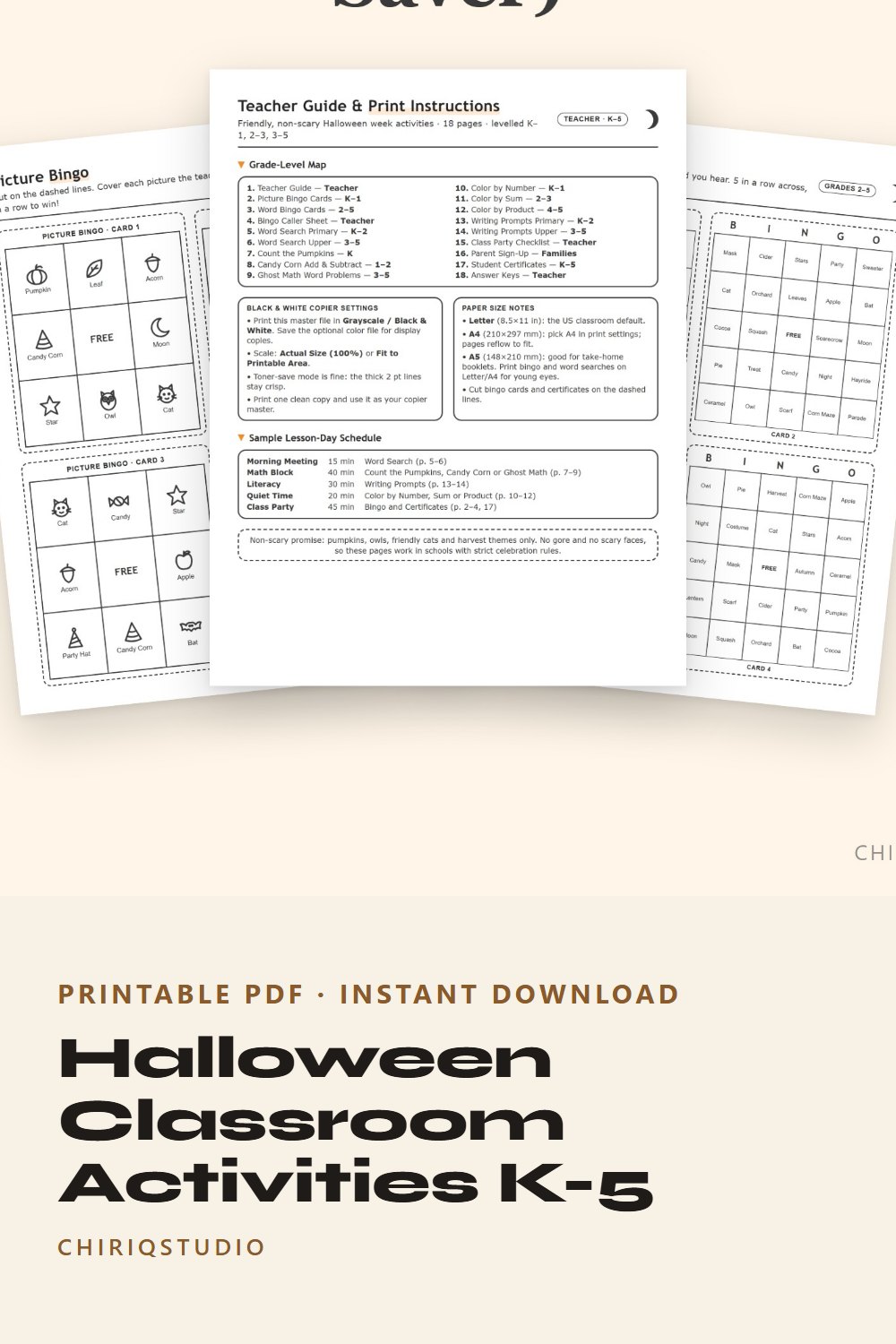 Halloween Classroom Activities K-5